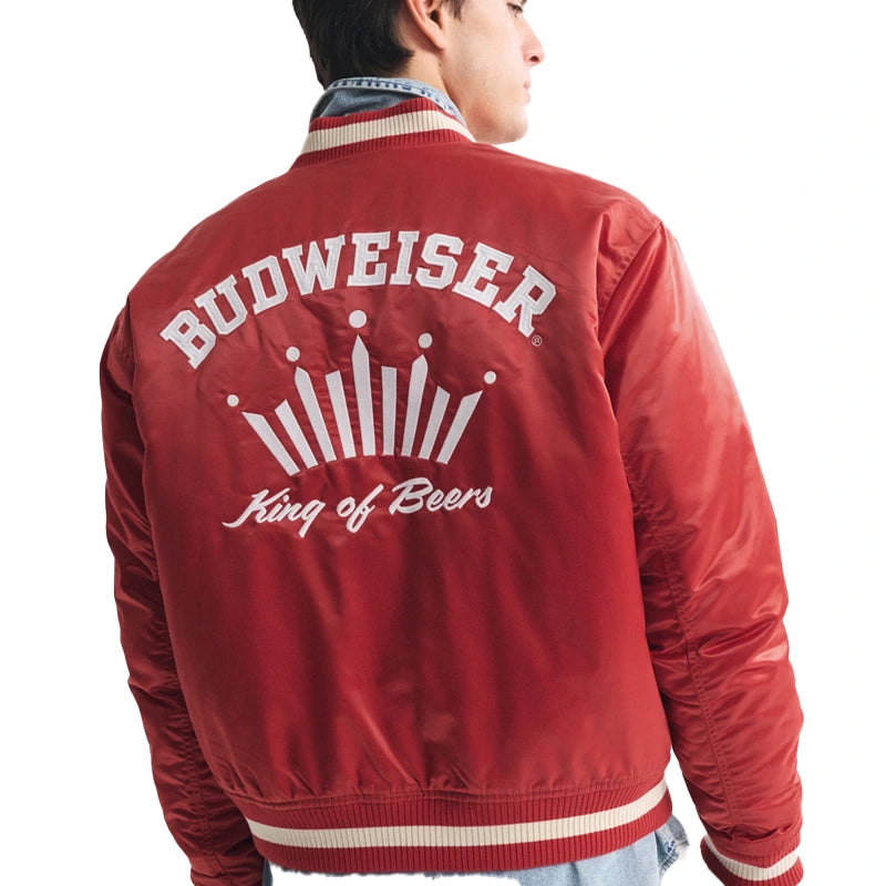 Abercrombie Budweiser Varsity Bomber Jacket