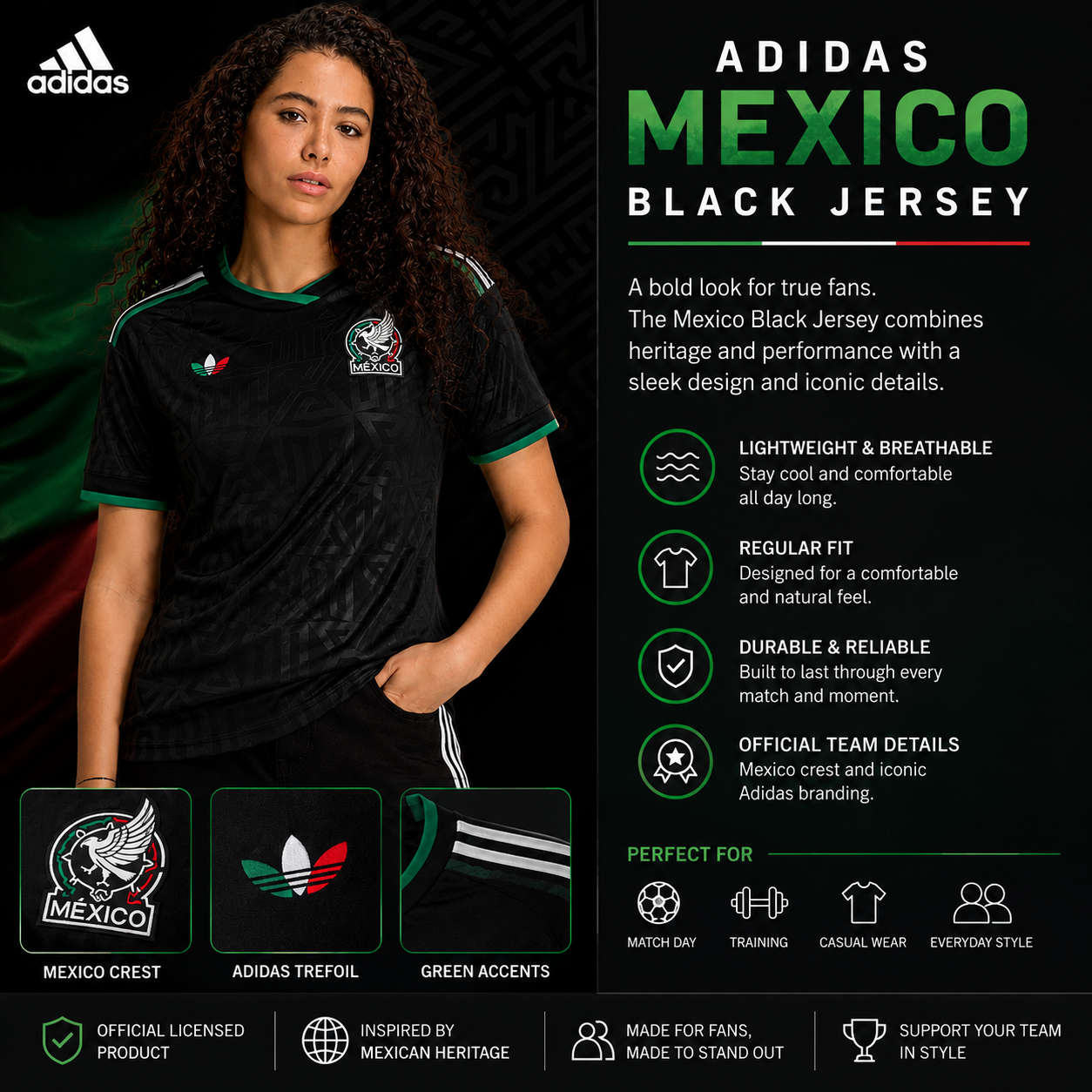 Adidas Mexico Black Jersey