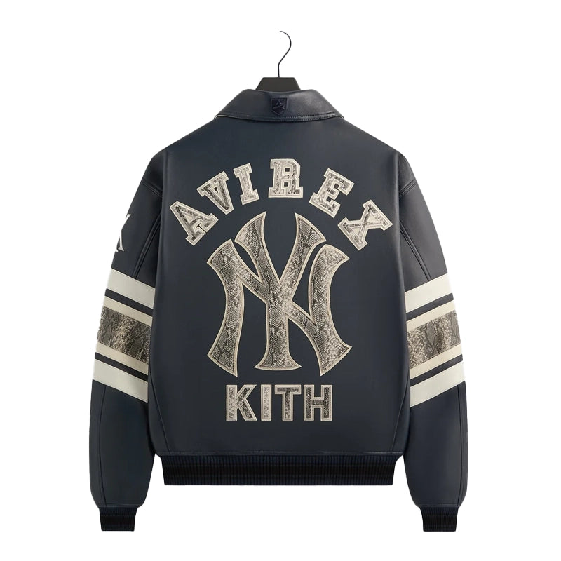 Kith & AVIREX New York Yankees Leather Black Jacket