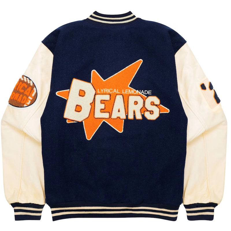 Lyrical Lemonade x Chicago Bears Navy Letterman Varsity Jacket