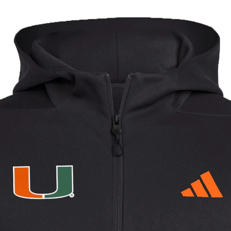 Miami Hurricanes Full Zip Player Travel ZNE Hoodie