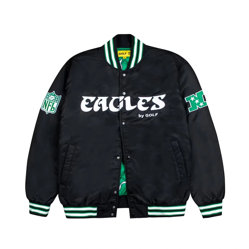 Philadelphia Eagles GOLF WANG Satin Bomber Jacket