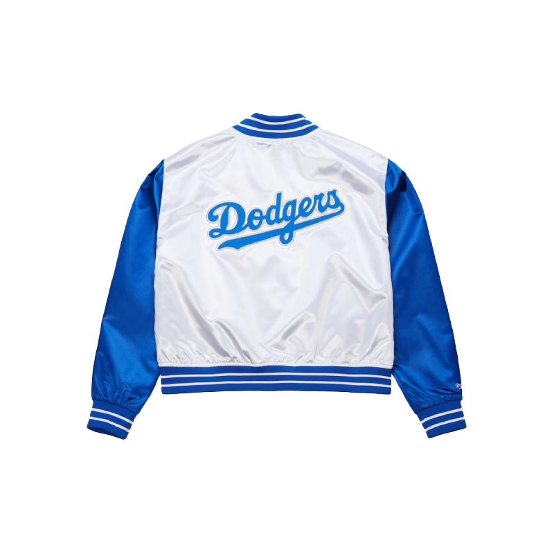 Los Angeles Dodgers Cropped Satin Full-Snap Jacket