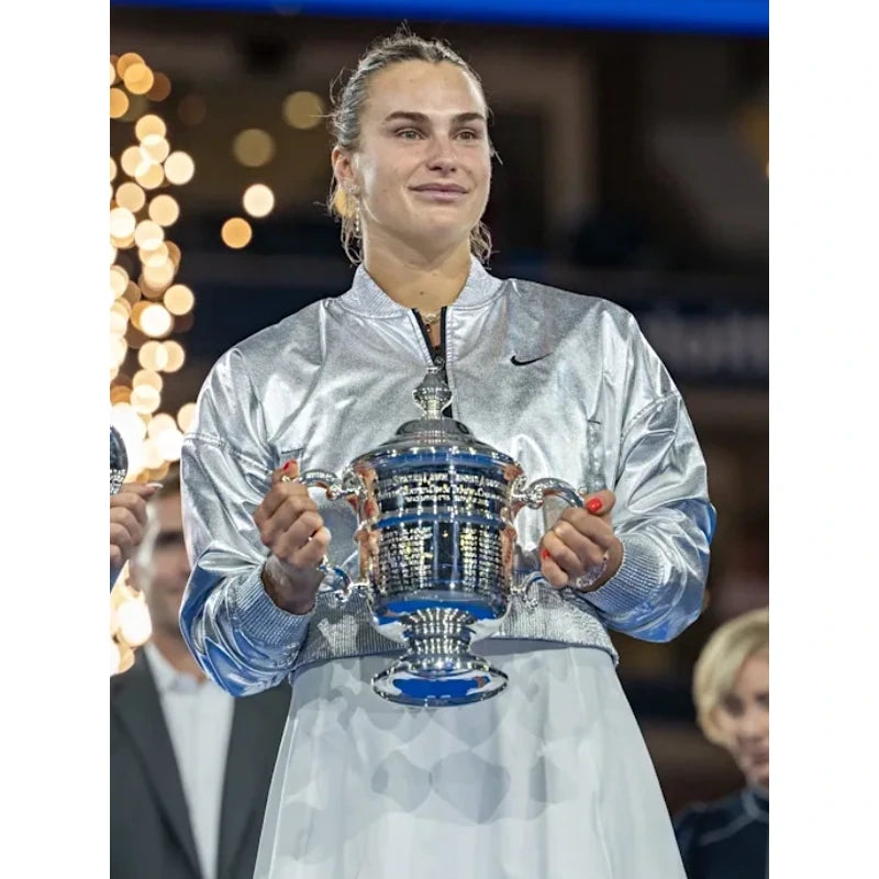 Aryna Sabalenka 2025 US Open Silver Crop Jacket