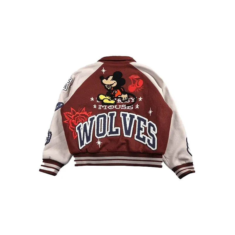 Mickey Mouse Wolves Club Rudy Letterman Jacket