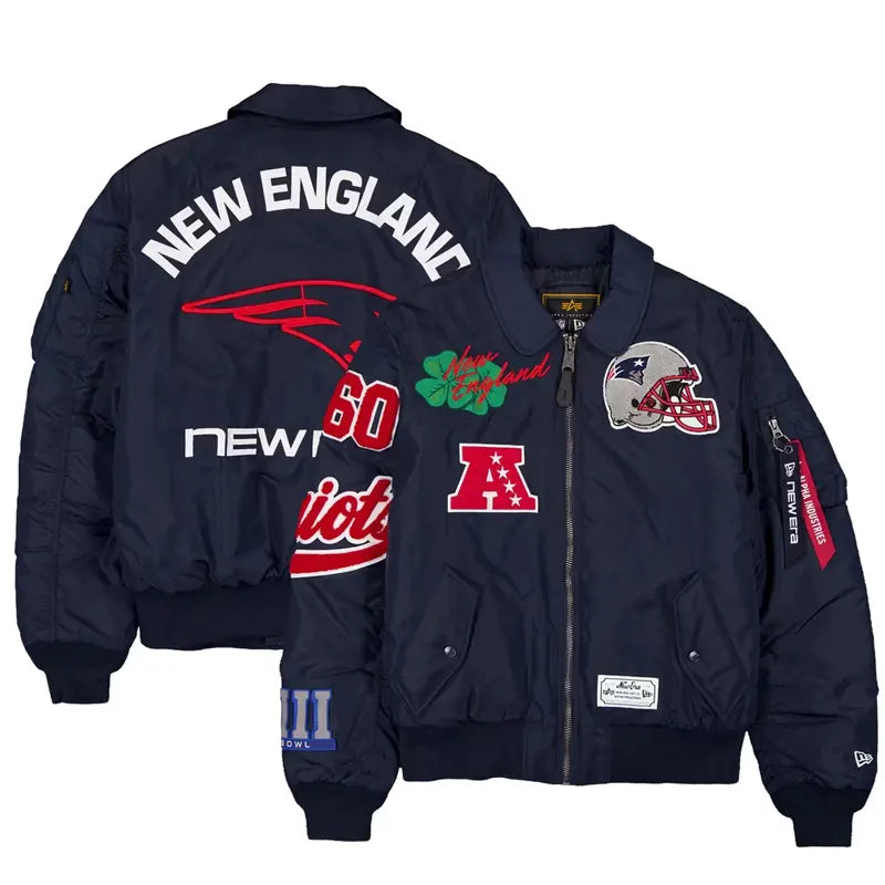 New England Patriots New Era x Alpha Industries Navy MA-1 Jacket