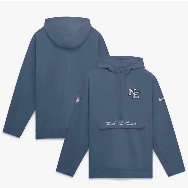 2026 Nike England Patriots Rivalries Sideline Anorak Half-Zip Jacket