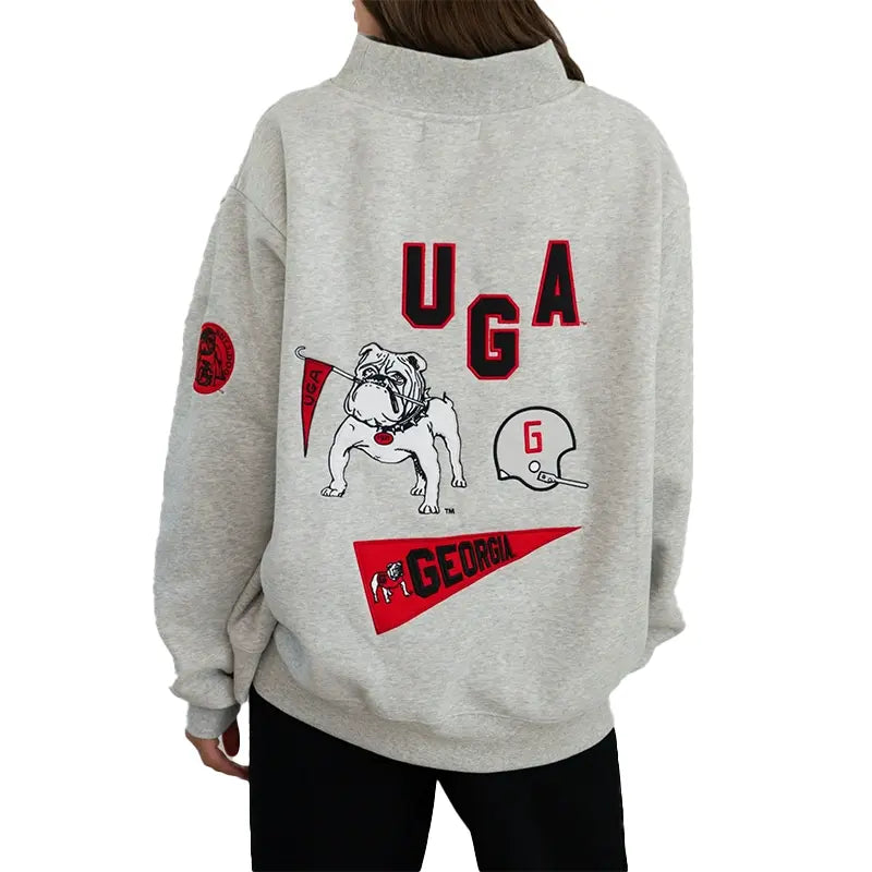 2026 Parke x ’47 Georgia Grey Graphic Mockneck Sweatshirt