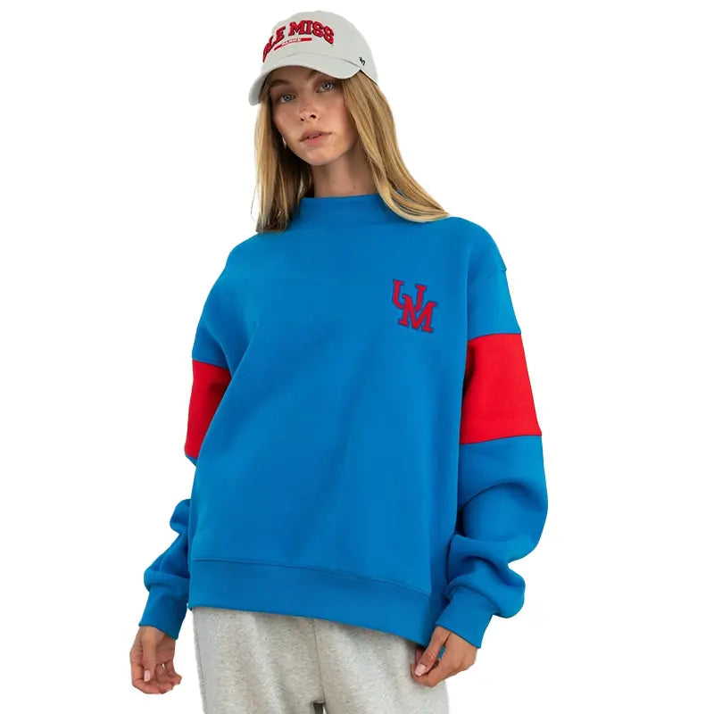 2026 Parke x ’47 Ole Miss Dark Blue Graphic Mockneck Sweatshirt