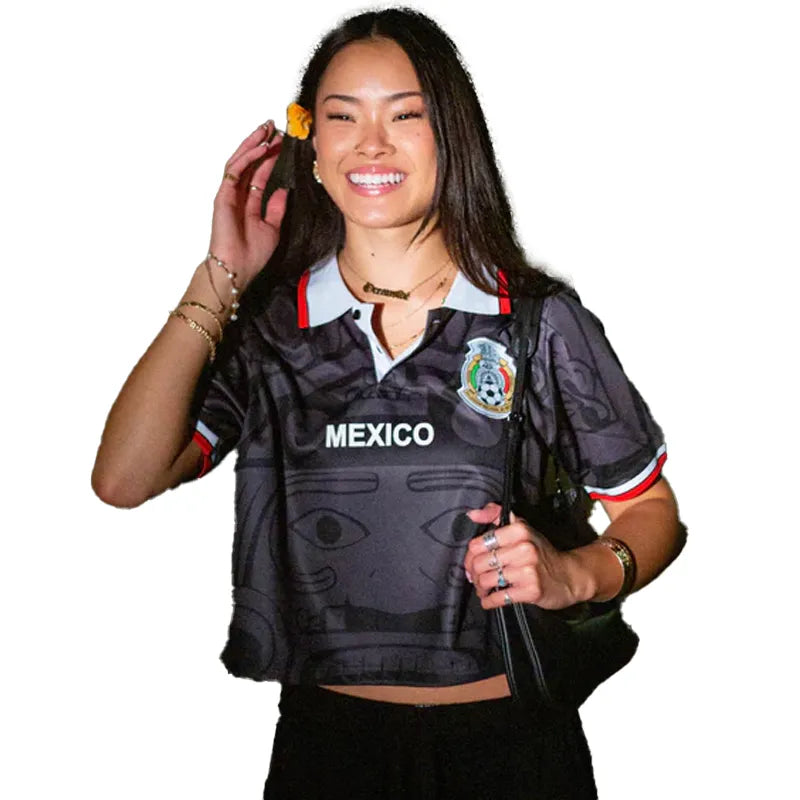 Women Mexico Black Cropped Jersey