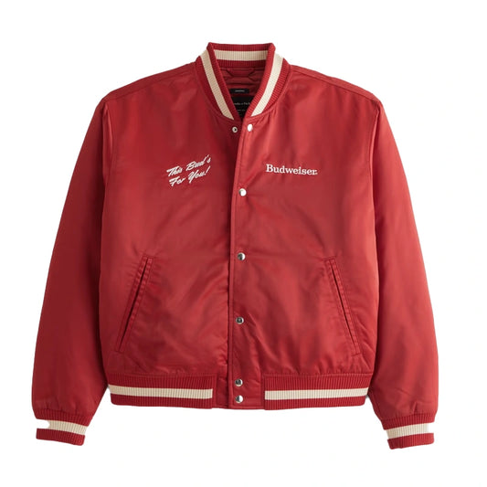 Abercrombie Budweiser Varsity Bomber Jacket