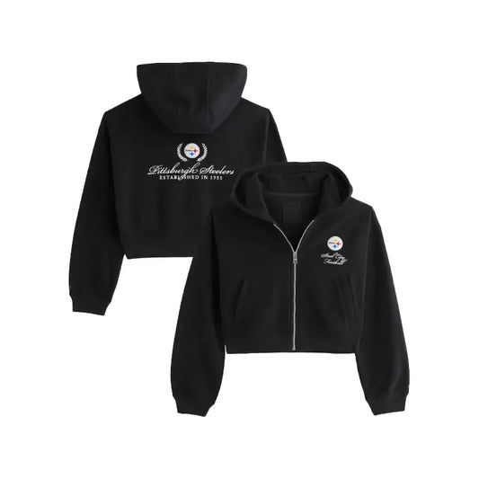 Abercrombie Steelers YPB On The Go 6AM Full-Zip Hoodie