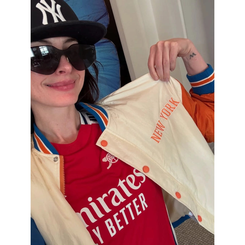 Anne Hathaway Knicks Jacket