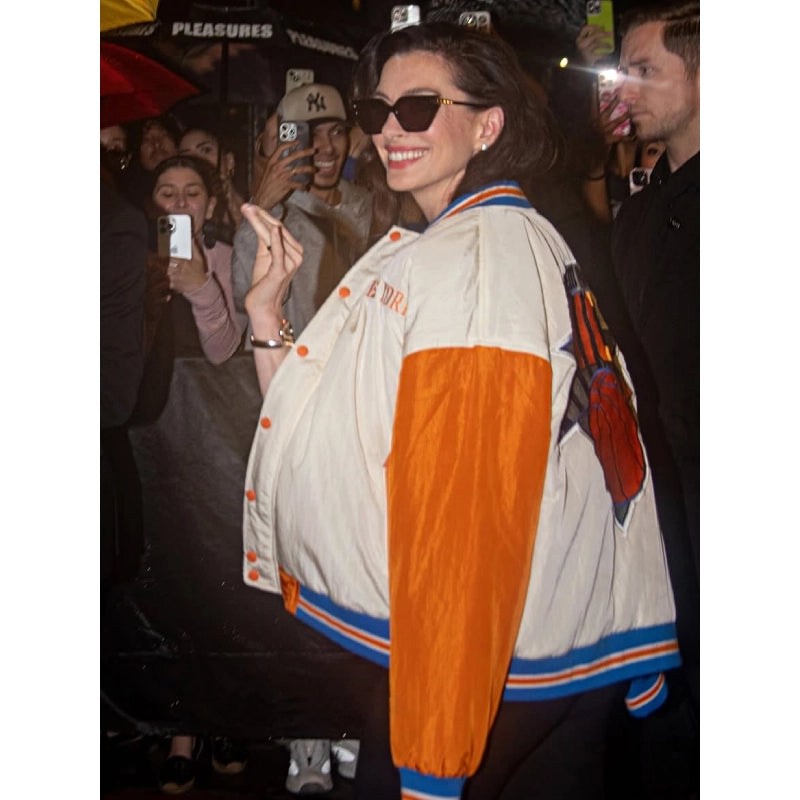 Anne Hathaway Knicks Jacket