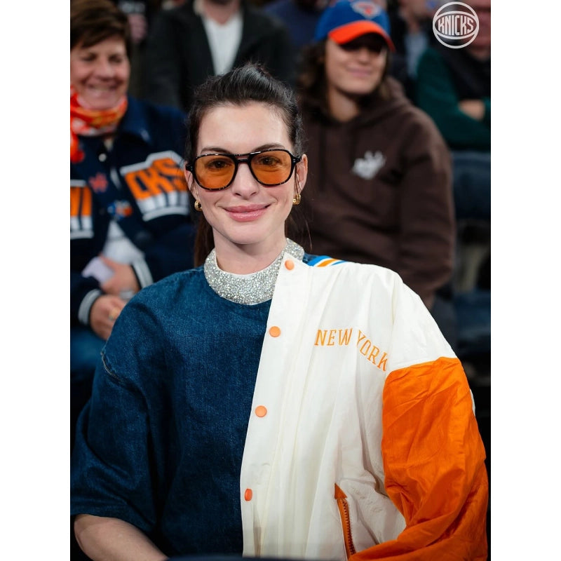 Anne Hathaway Knicks Jacket