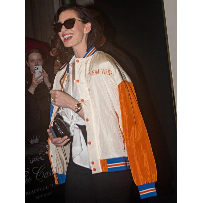 Anne Hathaway Knicks Jacket