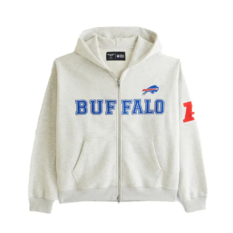 Buffalo Bills Abercrombie & Fitch Gray Fleece Full-Zip Hoodie