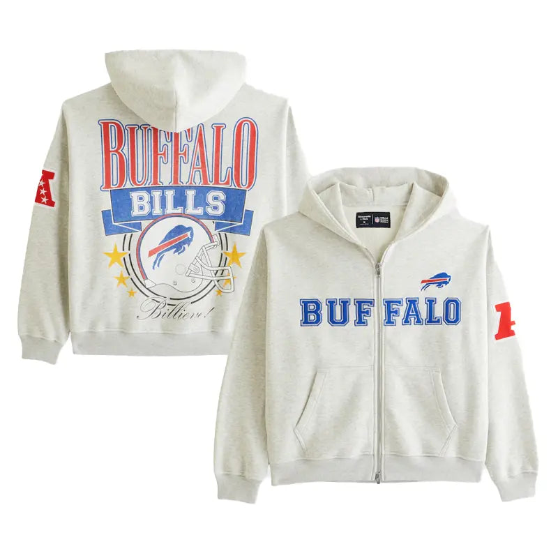 Buffalo Bills Abercrombie & Fitch Gray Fleece Full-Zip Hoodie