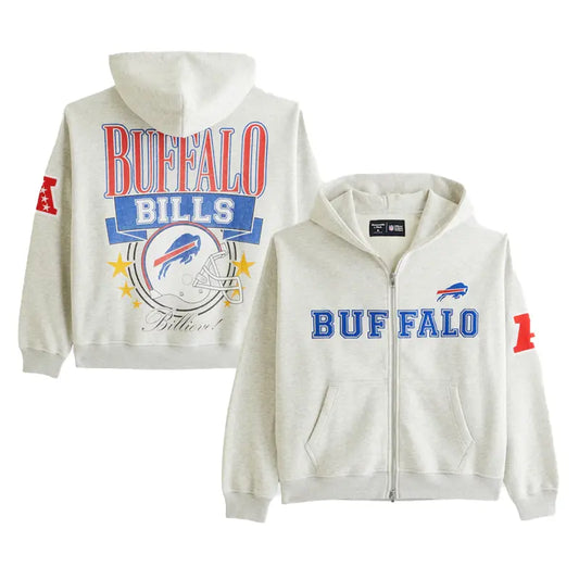 Buffalo Bills Abercrombie & Fitch Gray Fleece Full-Zip Hoodie