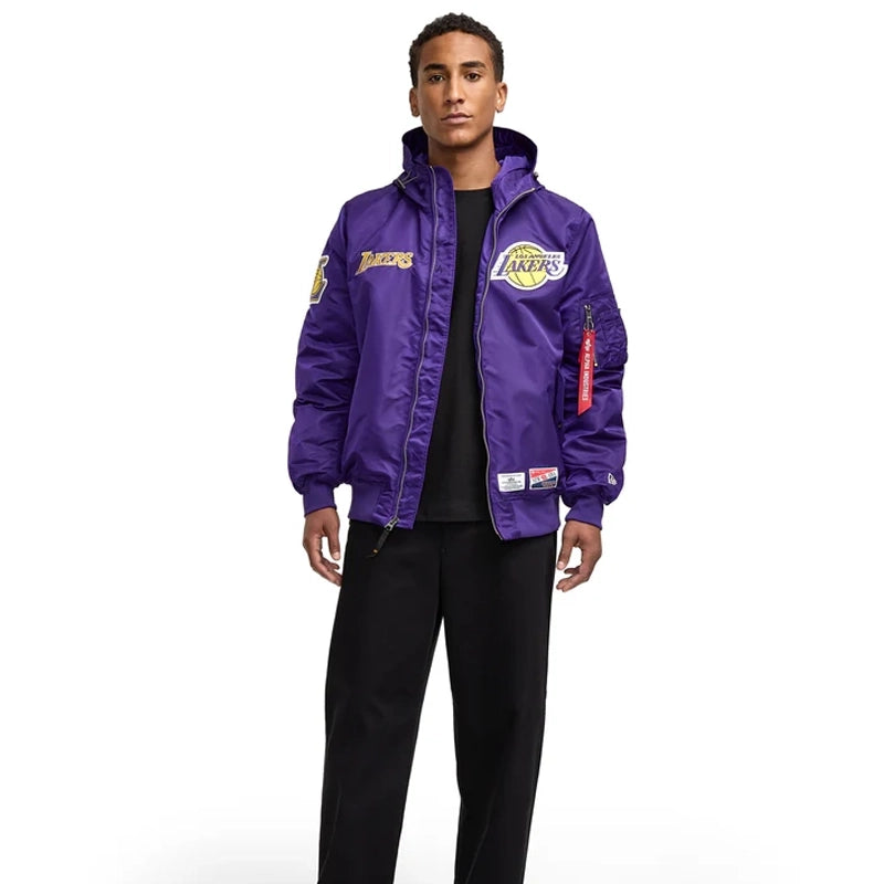 Chicago Bulls Alpha Industries L-2B Hooded Bomber Jacket