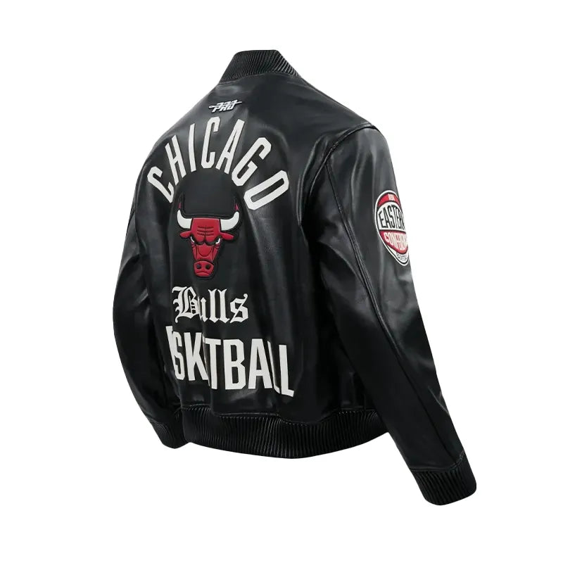 Chicago Bulls Black Leather Jacket