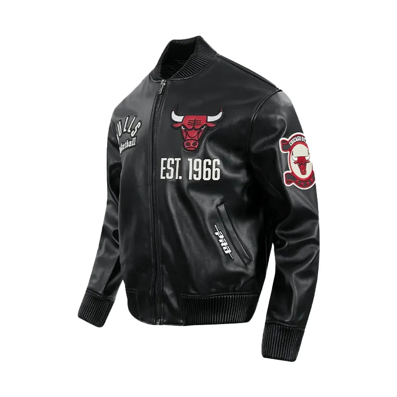 Chicago Bulls Black Leather Jacket