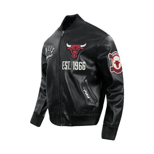 Chicago Bulls Black Leather Jacket