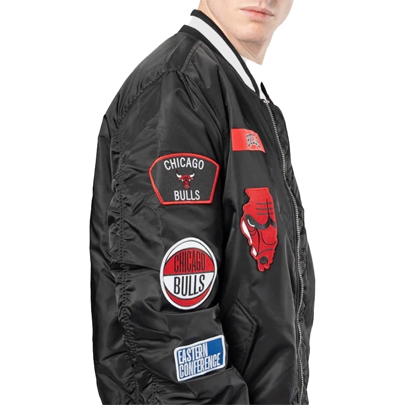 Chicago Bulls New Era Alpha Industries Patch Jacket