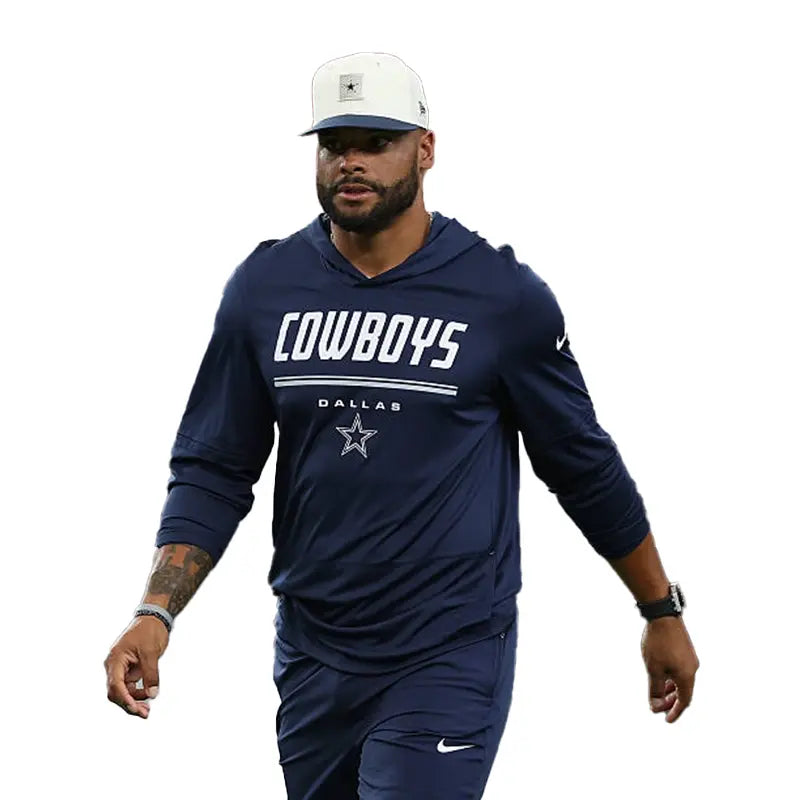 Dak Prescott Preseason 2026 Cowboys Long Sleeve Hooded T-Shirt