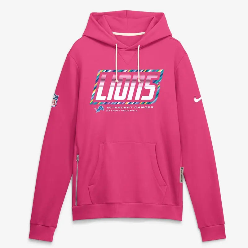 Detroit Lions Nike Pink 2026 NFL Crucial Catch Hoodie