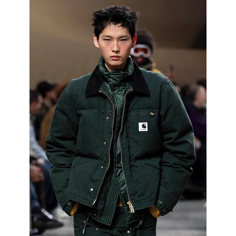 FW25 Sacai Carhartt Green Puffer Jacket