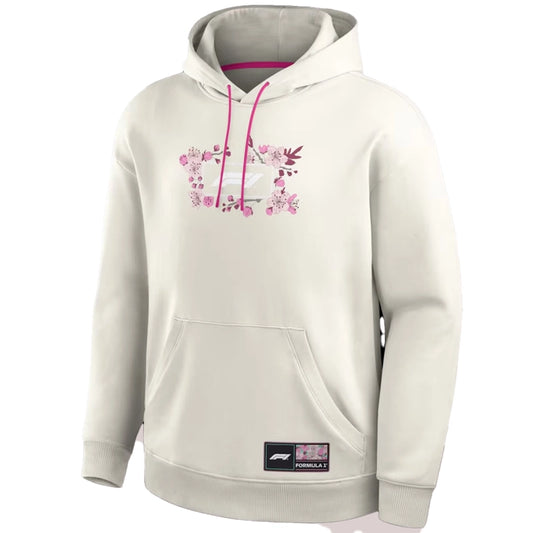 Formula 1 Cherry Bloom Beige Fleece Hoodie