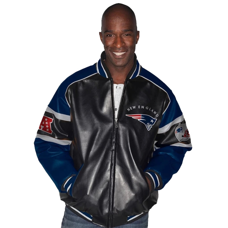 G-III New England Patriots Faux-Leather Jacket