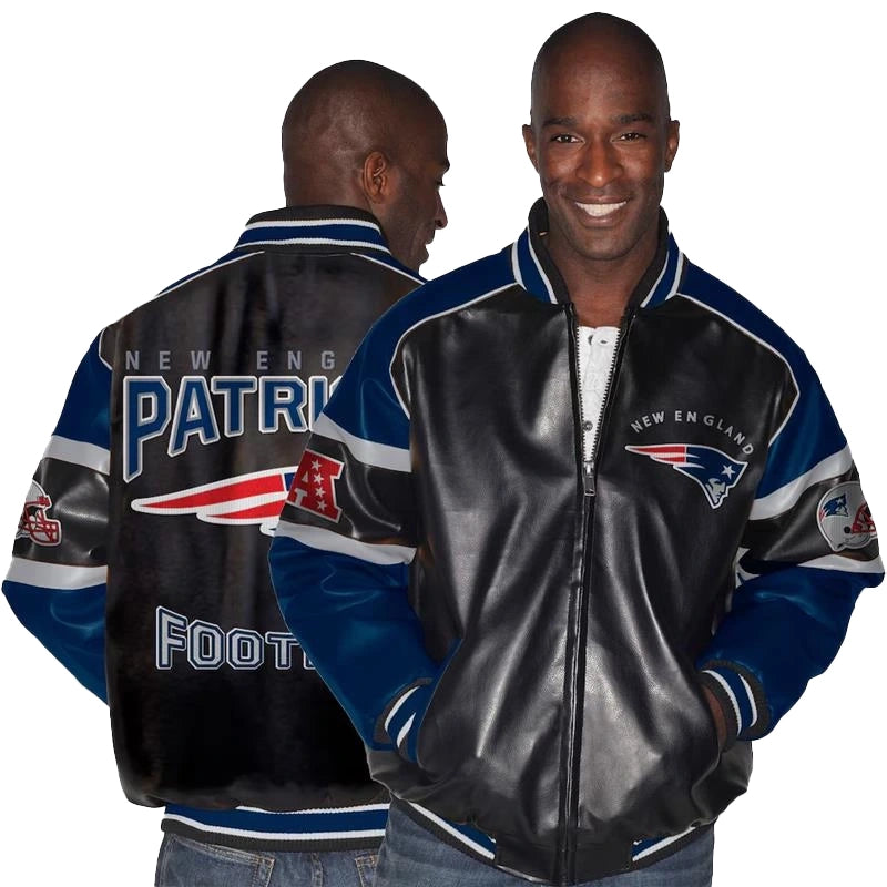 G-III New England Patriots Faux-Leather Jacket