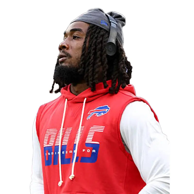 James Cook 2026 Bills Sideline Sleeveless Hoodie