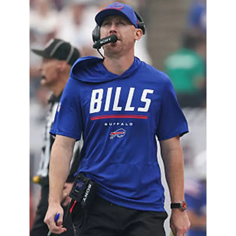 Joe Brady 2026 Buffalo Bills Short Sleeve Hooded T-Shirt