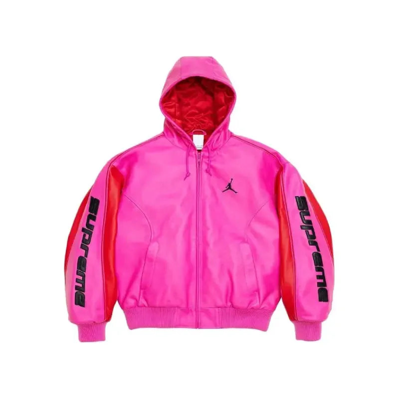 Supreme x Jordan Hooded Leather Jacket