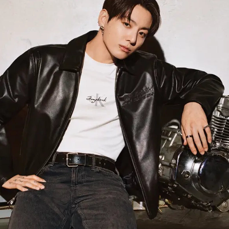 Jungkook Calvin Klein Leather Jacket