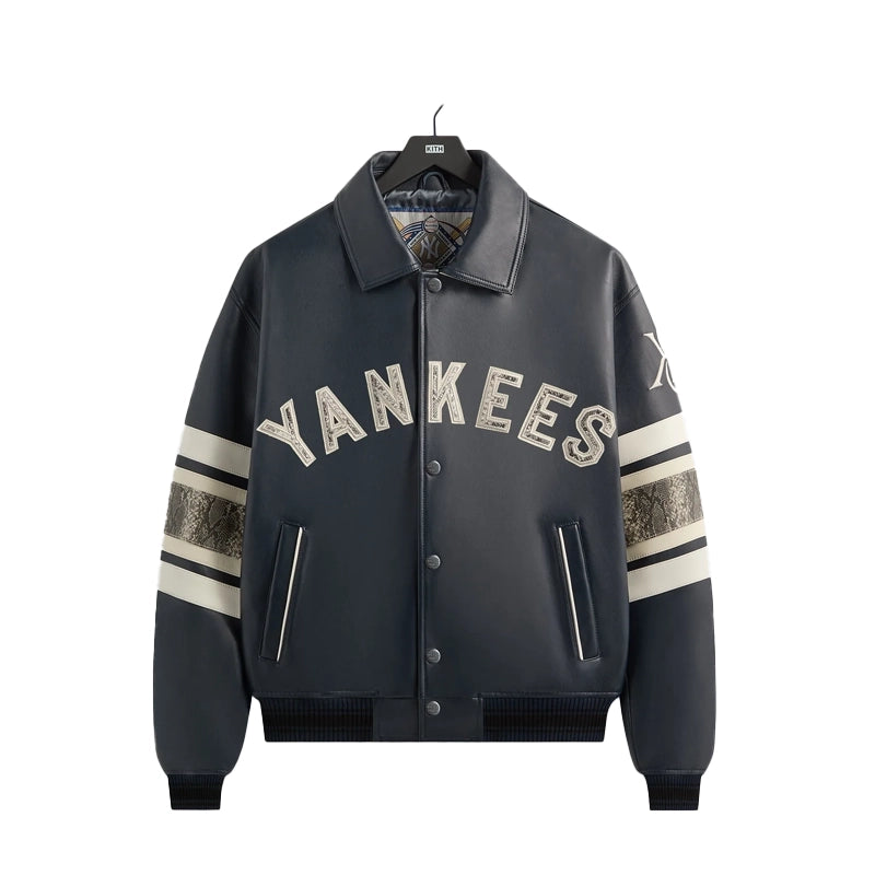 Kith & AVIREX New York Yankees Leather Black Jacket