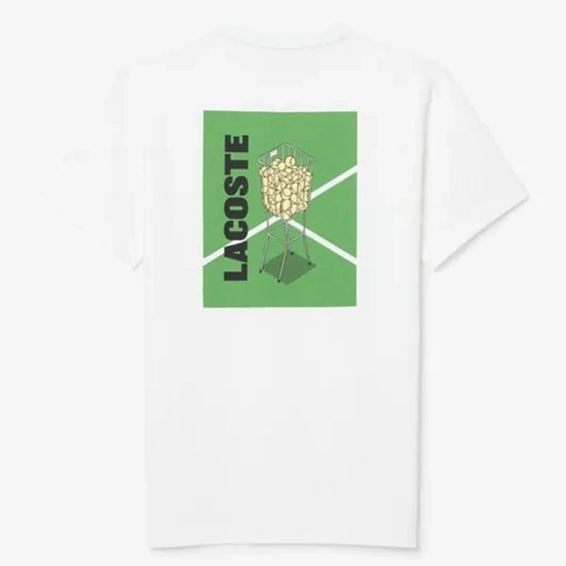 Lacoste Ultra Dry Printed White Tennis T-Shirt