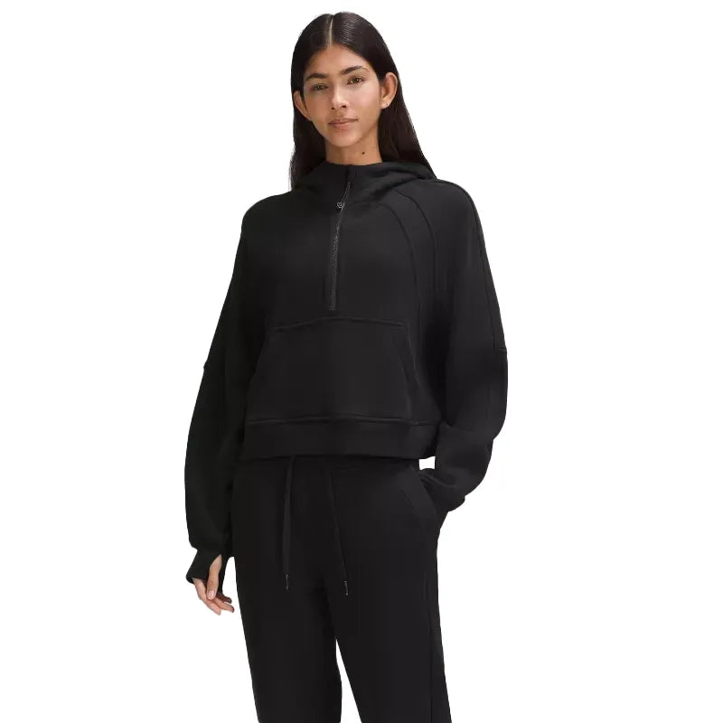Lululemon Scuba Oversized Half Zip Black Hoodie