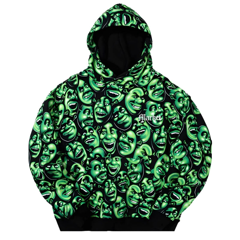 Market X Shrek Iconic Liquid Blue Skull Hoodie