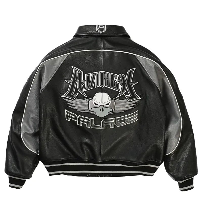 PALACE AVIREX Black Leather Jacket