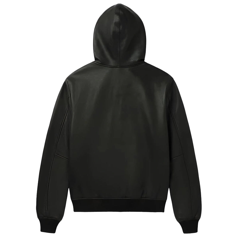 Avirex Script Nappa Leather Hoodie