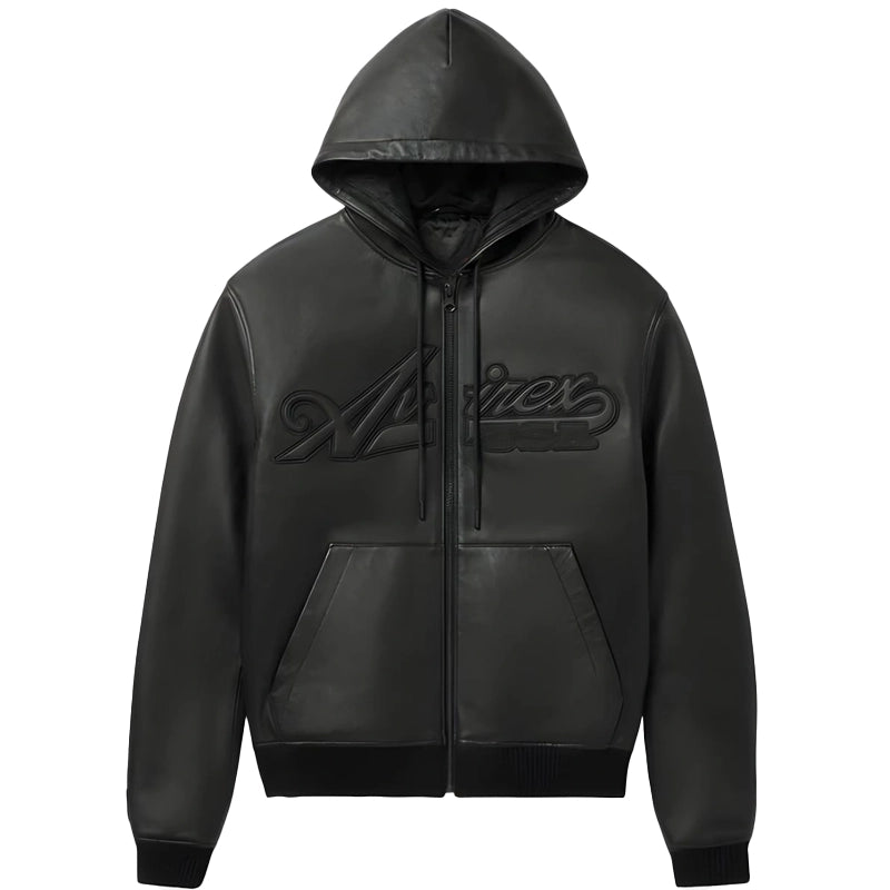 Avirex Script Nappa Leather Hoodie