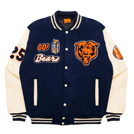 Lyrical Lemonade x Chicago Bears Navy Letterman Varsity Jacket