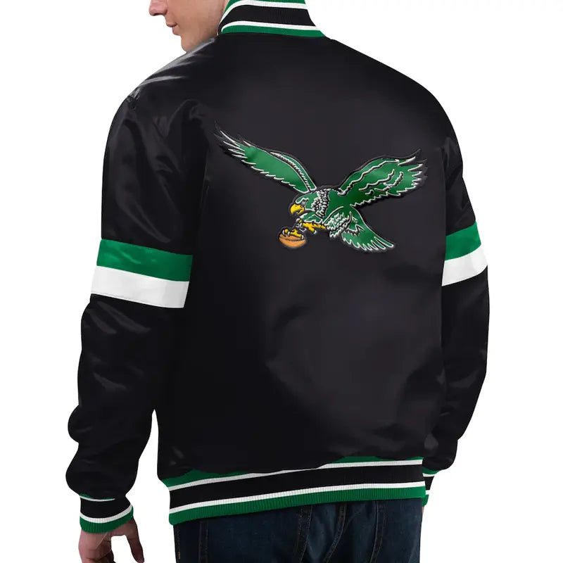 Men's Starter Philadelphia Eagles Satin Full-Snap Varsity Jacket