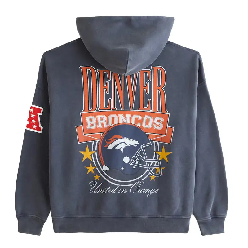 Abercrombie & Fitch Navy Denver Broncos Fleece Full-Zip Hoodie
