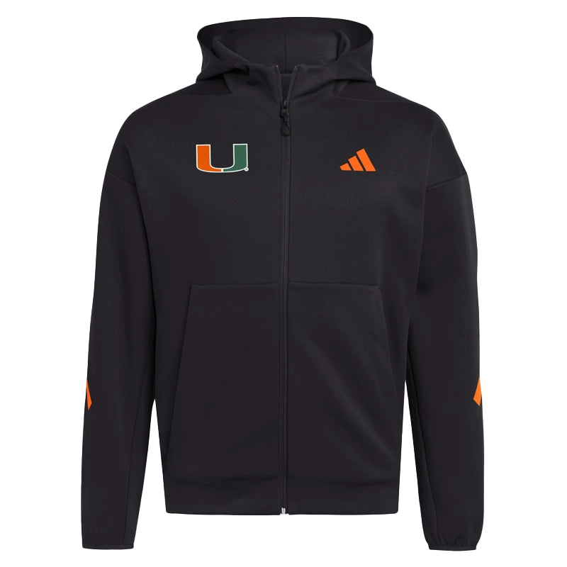 Miami Hurricanes Full Zip Player Travel ZNE Hoodie