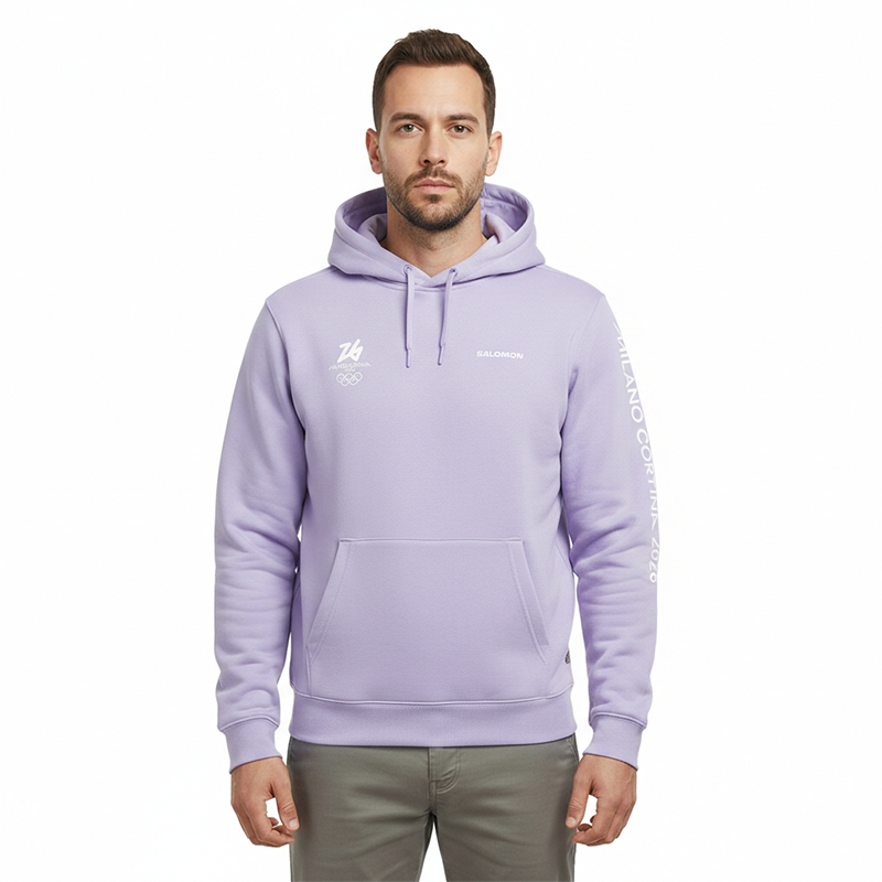 Milano Cortina 2026 Olympics Salomon Logo Graphic Purple Hoodie